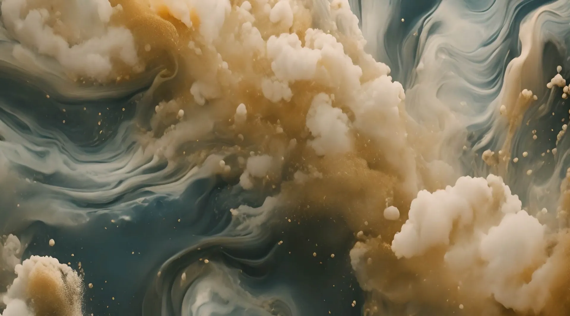Elegant Fluid Gold and Blue Abstract Video